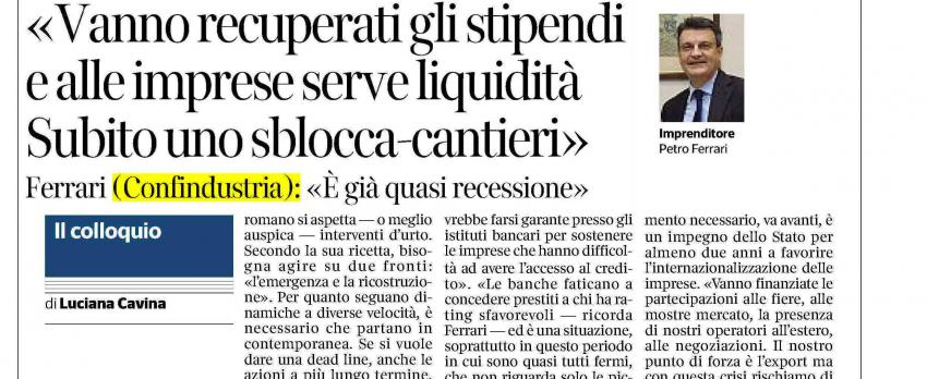 intervista_presidente_ferrari_corona_virus_corriere_bologna_4mar20